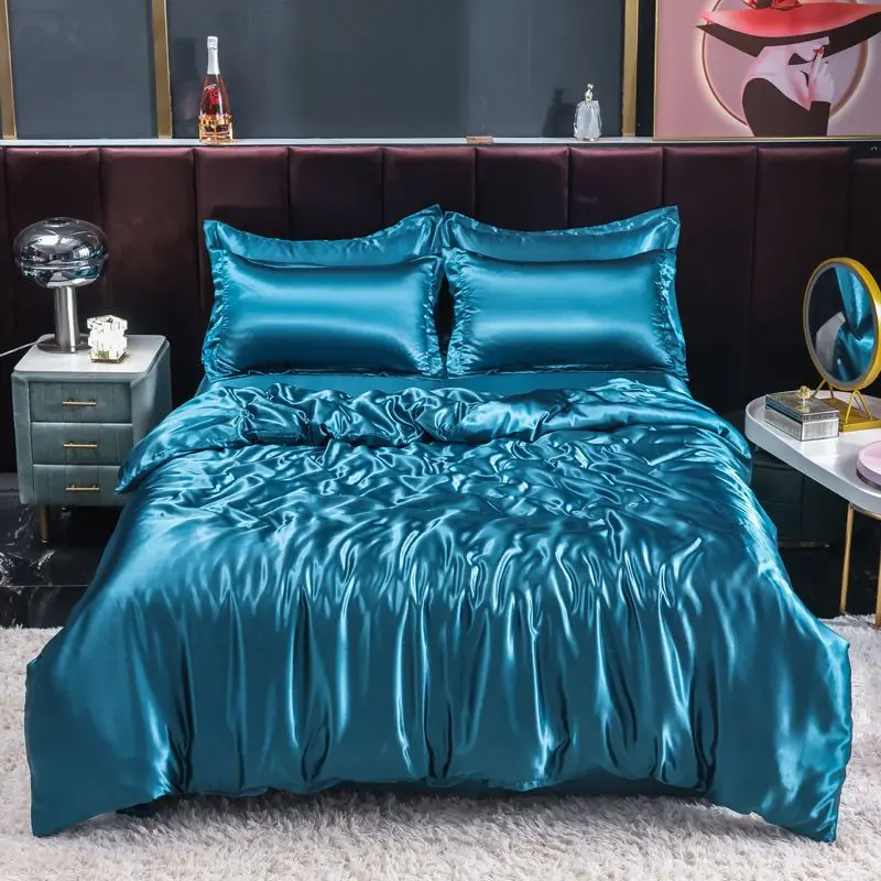 Satin Pillowcase Silk - Nordic Satin Silk Zestaw pościeli z
