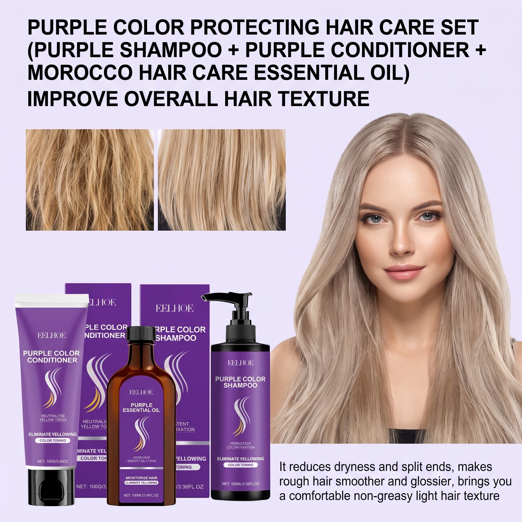 Zestaw szamponu fioletowego z  – Hair Care Set recenzja i cena